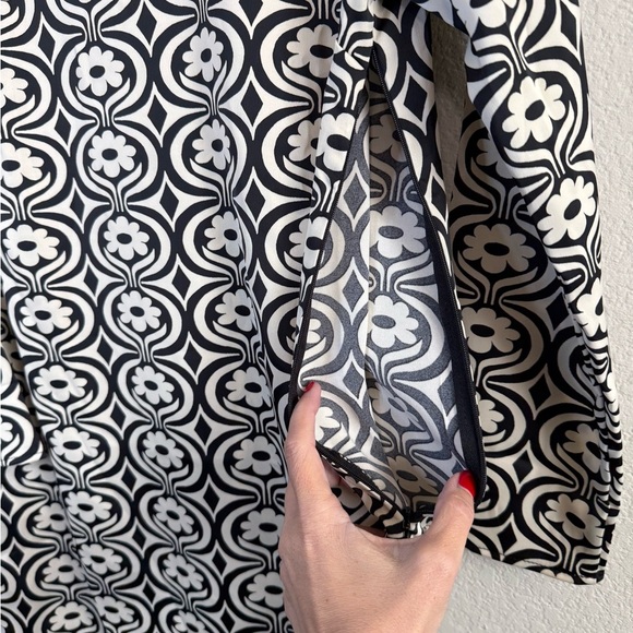 Mango Black Floral Printed Long Sleeve Funky Psychedelic Print Mini Dress Size 4 - Picture 4 of 13